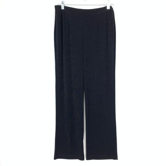 SOLD Chicos Travelers Pants Womens 1P US MP Black Straight Leg Pull On - Picture 2 of 7